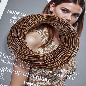 Vintage Shiny Rose Gold Tone Metal Bracelet